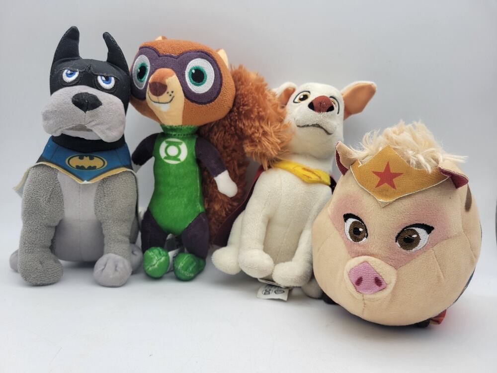 DC League Of Super Pets Plush PB The Potbelly Pig, Krypto, Ace Bloodhound & Chip